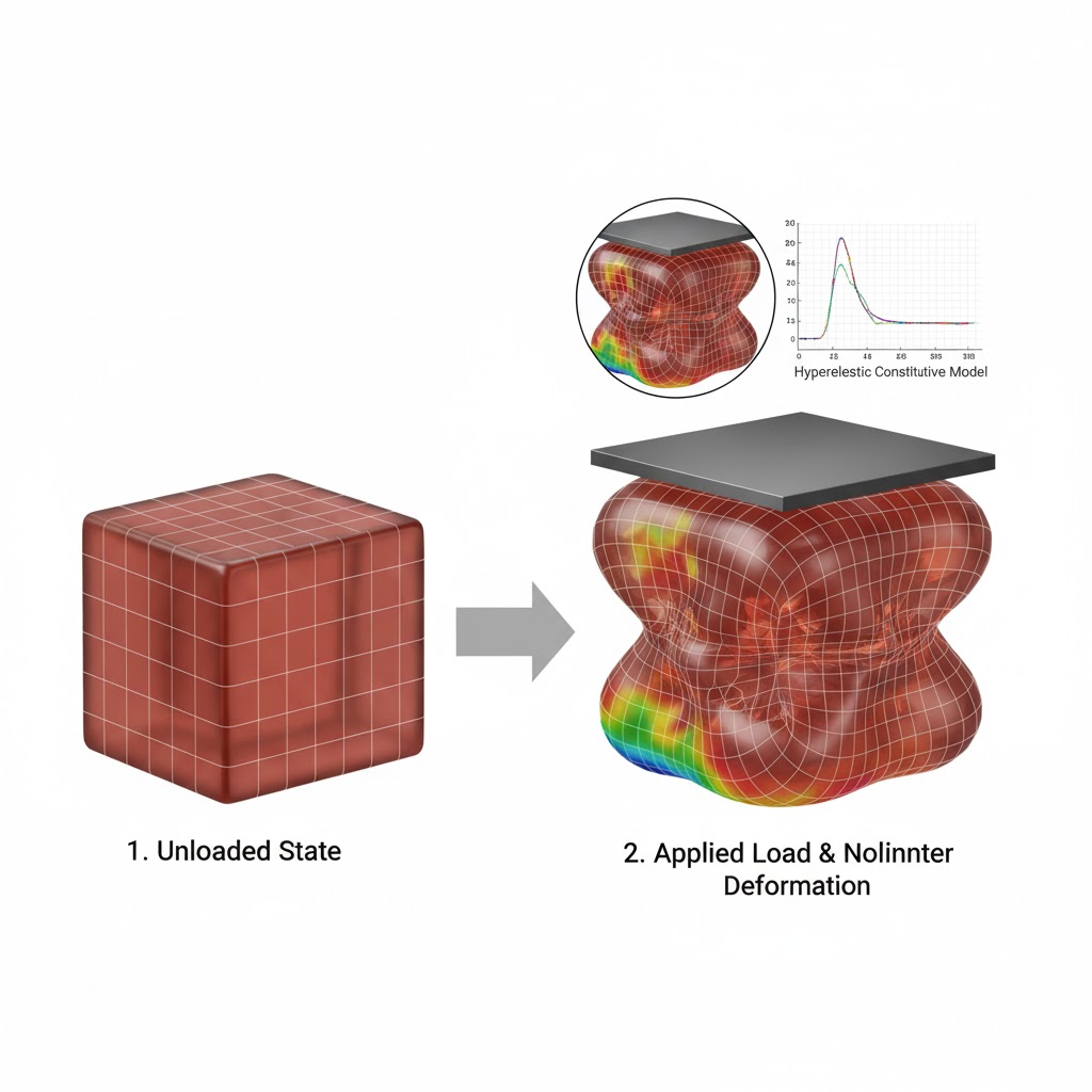Advanced Material Modeling - Hyperelastic Rubbers, Polymers, Shape-Memory Alloys Simulation